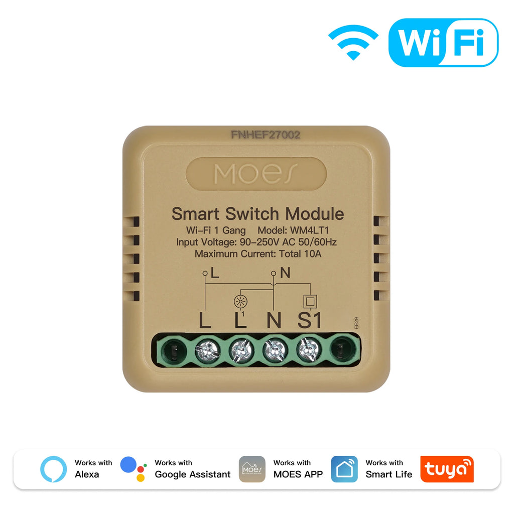MOES Tuya WiFi Zigbee Mini DIY Smart Switch Module 1-4 Gang Timer Home Automation Compatible with Google Home Alexa