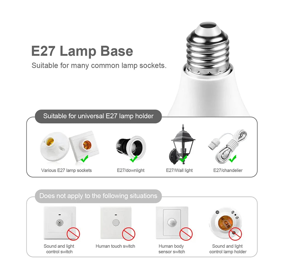 LED Night Light Radar Sensor Bulb E27 12W 220V 110V Night Lamp Luz Led for Bedroom Stairs Hallway Cozinha Lighting