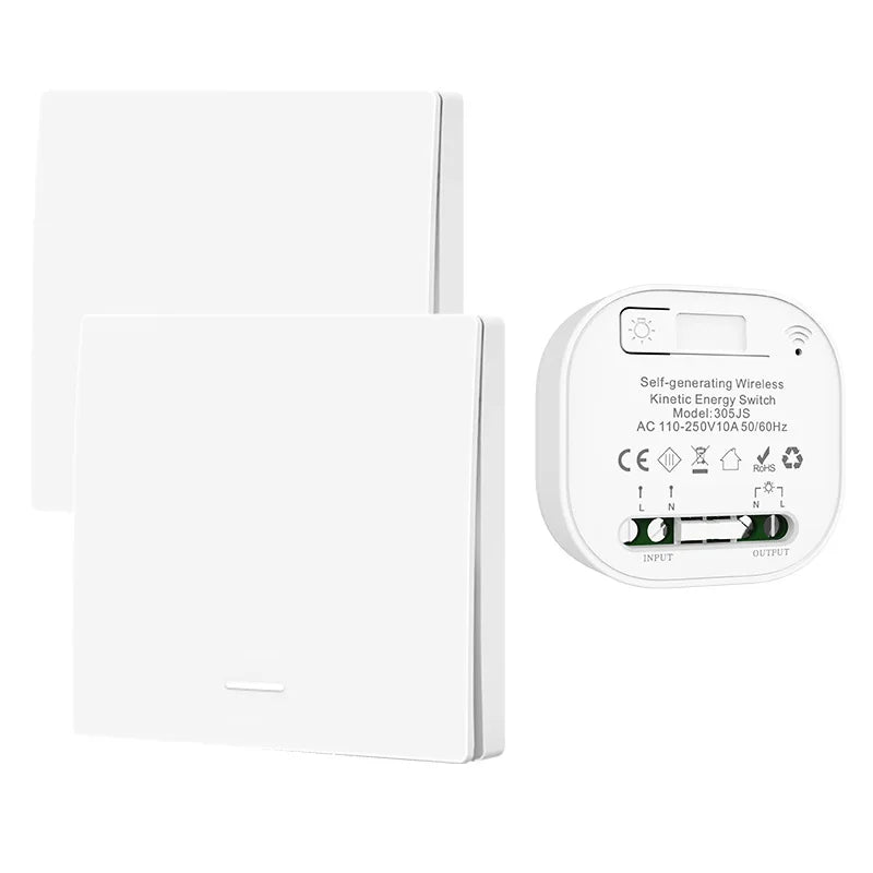 Battery Free RF433 Household Wireless Wall Switch Wiring Free Self Generating Kinetic Energy Panel Waterproof Lighting Switches