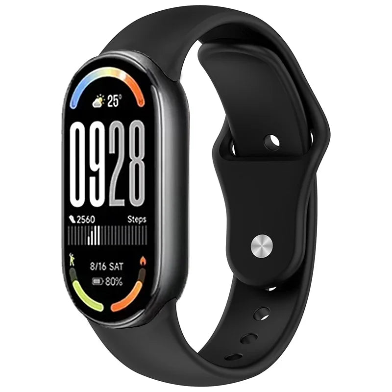 Soft Silicone Strap for Xiaomi Mi Band 10 9 8 NFC Smart Watch Sport Replaceable Bracelet Correa for Mi Band 10 Breathable Strap