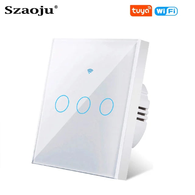 WiFi Smart Switch With Neutral Wire RF433MHz EU Touch Wall Switch 1/2/3 Gang Voice Control Google Home Work Witch SmartLife APP
