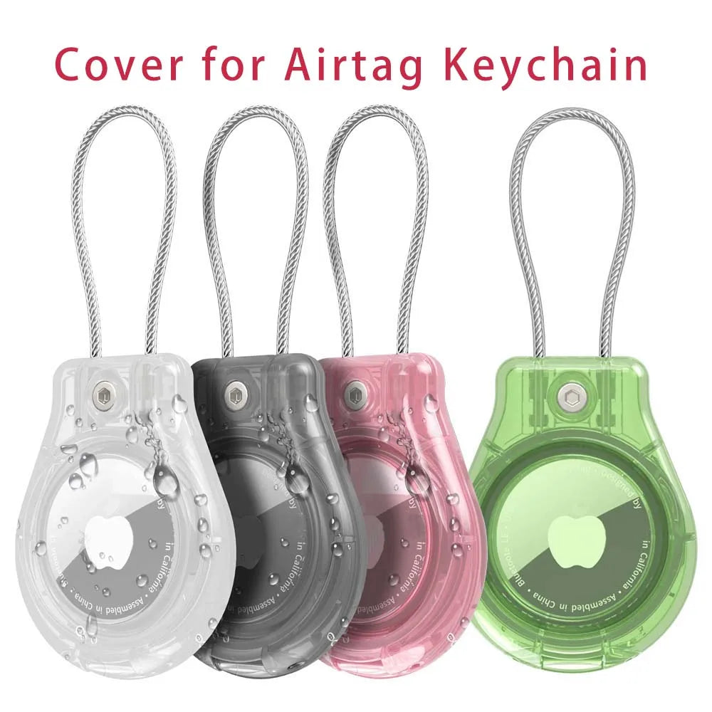 Secure Holder with Keyring - Anti-Lost Lock Case for Airtag Air Tags - Full Coverage Protectors Cover for Pets Luggage Key