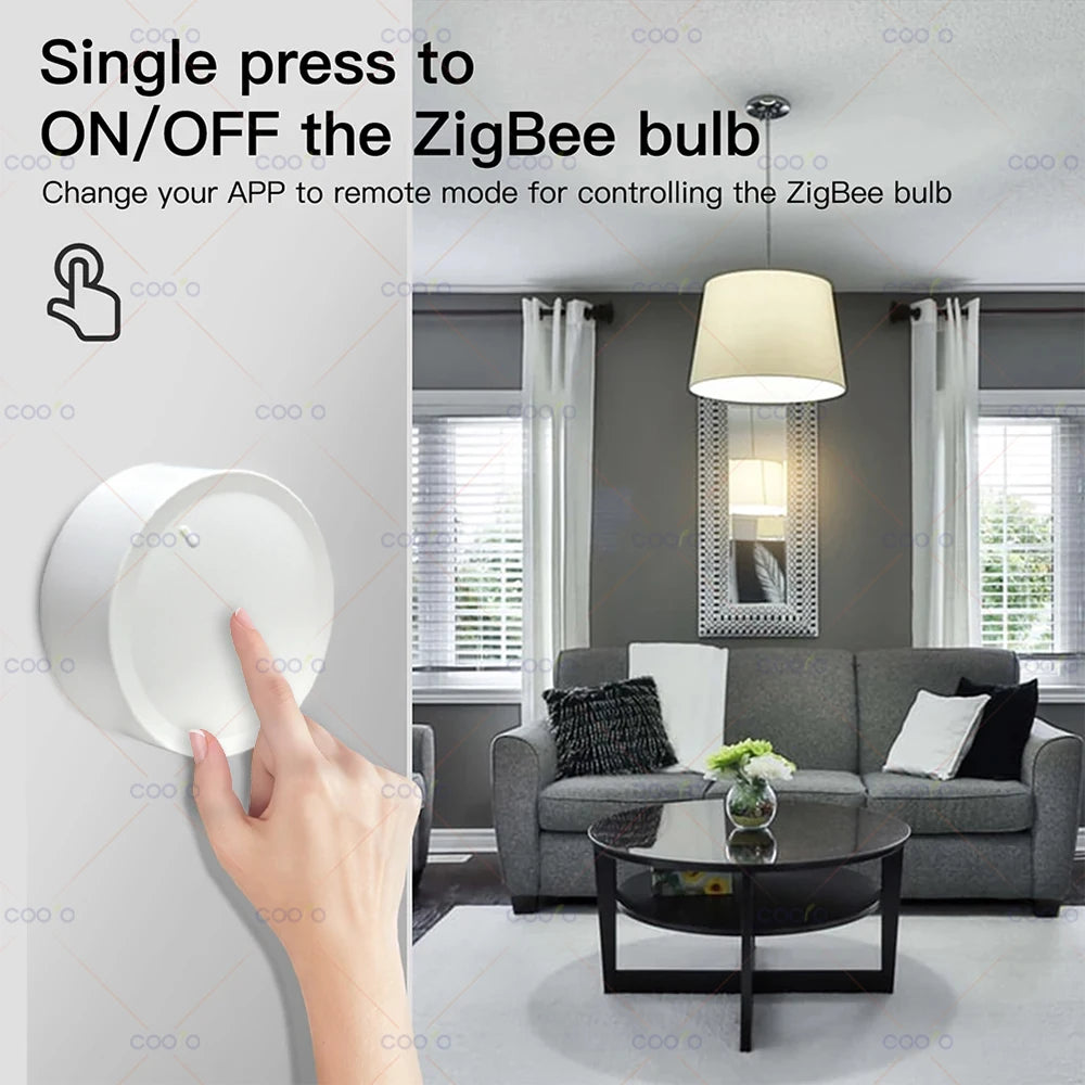 Tuya ZigBee Smart Knob Switch Wireless Scene Button Rotatable Dimmer Controller Switch Home Appliance Automation Linkage Remoter