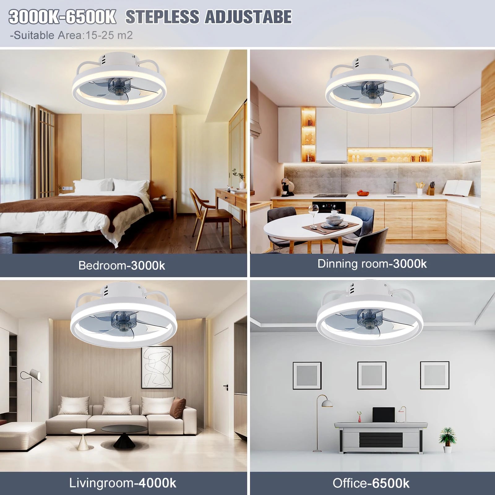 IRALAN  Ceiling Fan with Light Smart Silent Electric Fans lamp Modern 6 wind speed  Remote Control Bedroom Study Livingroom Home