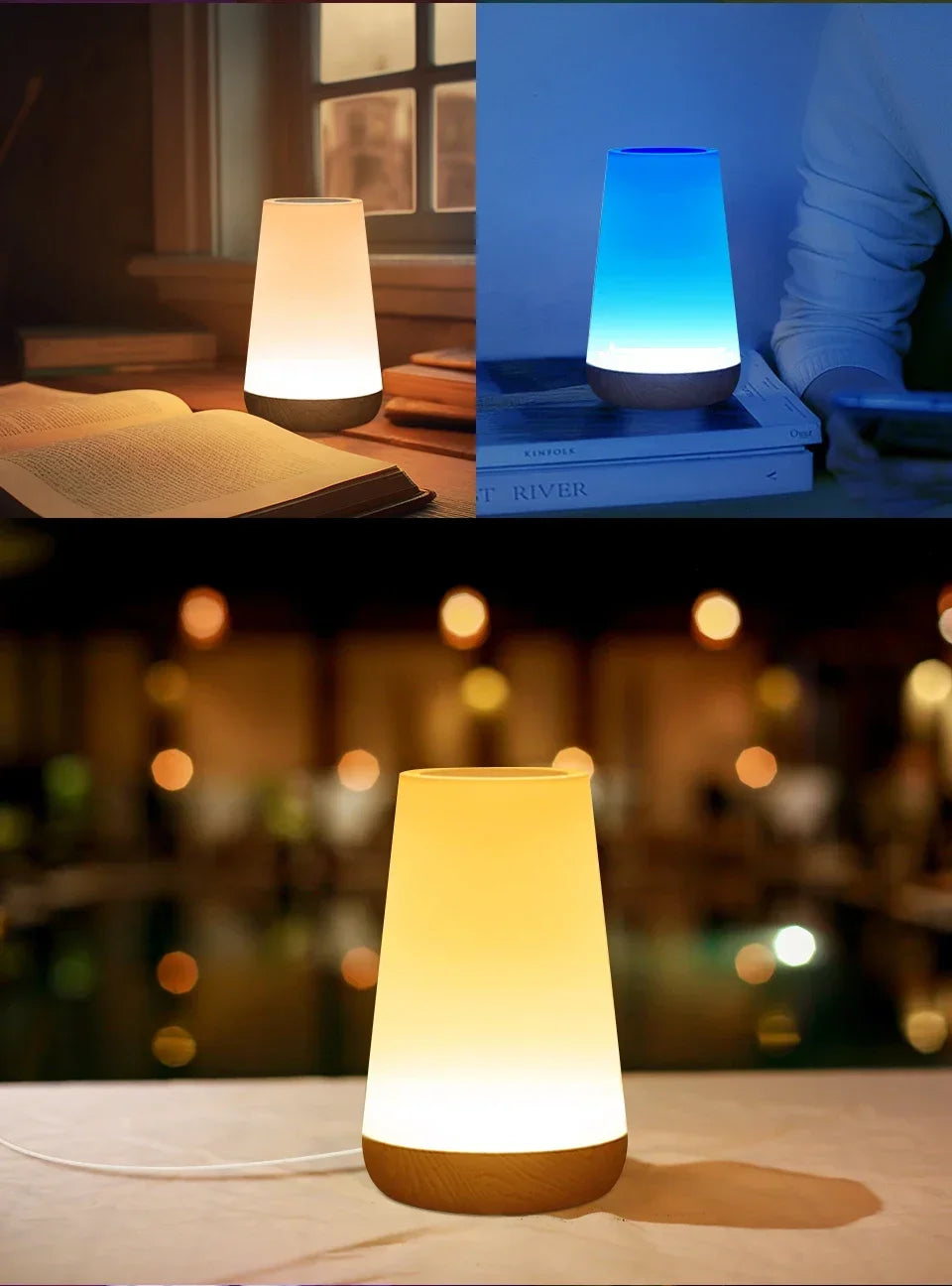 TUYA WiFi Night Light LED Smart Touch Bedside Lamp USB Charging Table Lamp Dimming Night Lamp Room Decor Lamp  Alexa Google Home