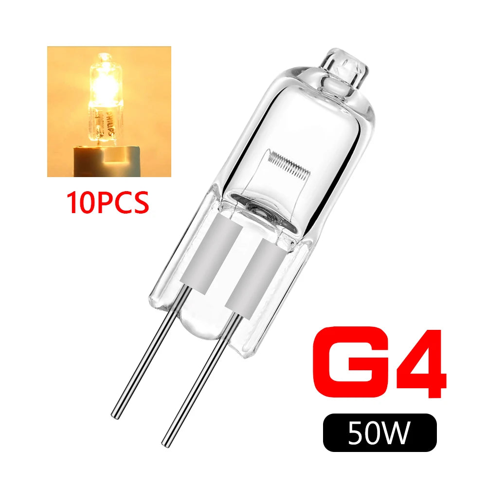 10pcs Halogen Bulb G4 12V 5W 10W 20W 35W 50W Globe Lot JC Bi-Pin LED Warm White Replace LED Capsule Lamp Halogen Bulbs Light