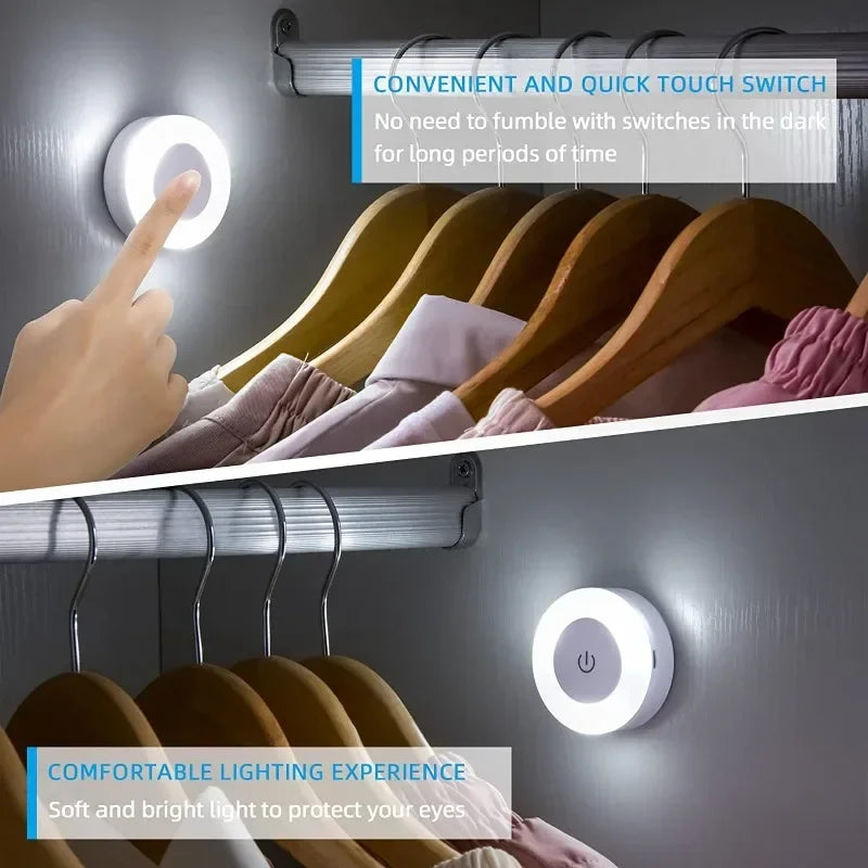 3 Modes LED Touch Sensor Night Lights Portable USB Rechargeable Magnetic Base Wall Light Bedroom Living Room Dimming Night Lamps