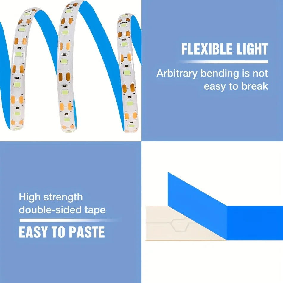 1M DC 5V Night Lights Lamp USB Gesture Sensor Dimmable 60 LEDs/m Strip Lights TV Backlight Kitchen Hand Sweep Waving Tape Diode