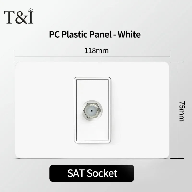 118 PC Plastic Panel Socket USB Type-C 20W Fast Charging Italy Chile Smart Wall Outlet Plug White Light Switch Home Office