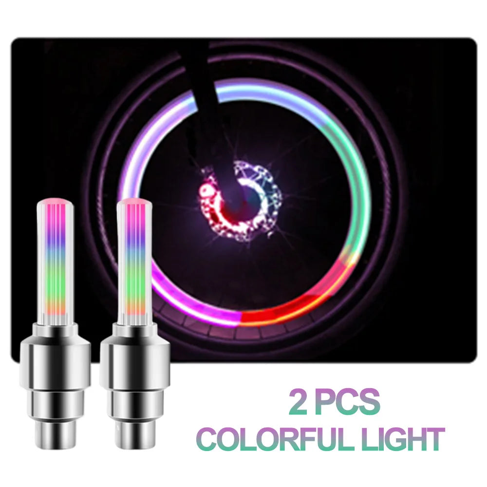 LED Bicycle Valve Light, Neon Bicycle Spoke Light, Bicycle Tire Valve Light, Night Riding Warning Light Bicycle Accessories