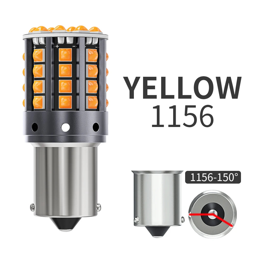 1×1156 ba15s p21w canbus bulbs py21w led turn signal yellow 7440 bulb bay15d 1157 canbus led reversing lights t20 7443 STOP LAMP