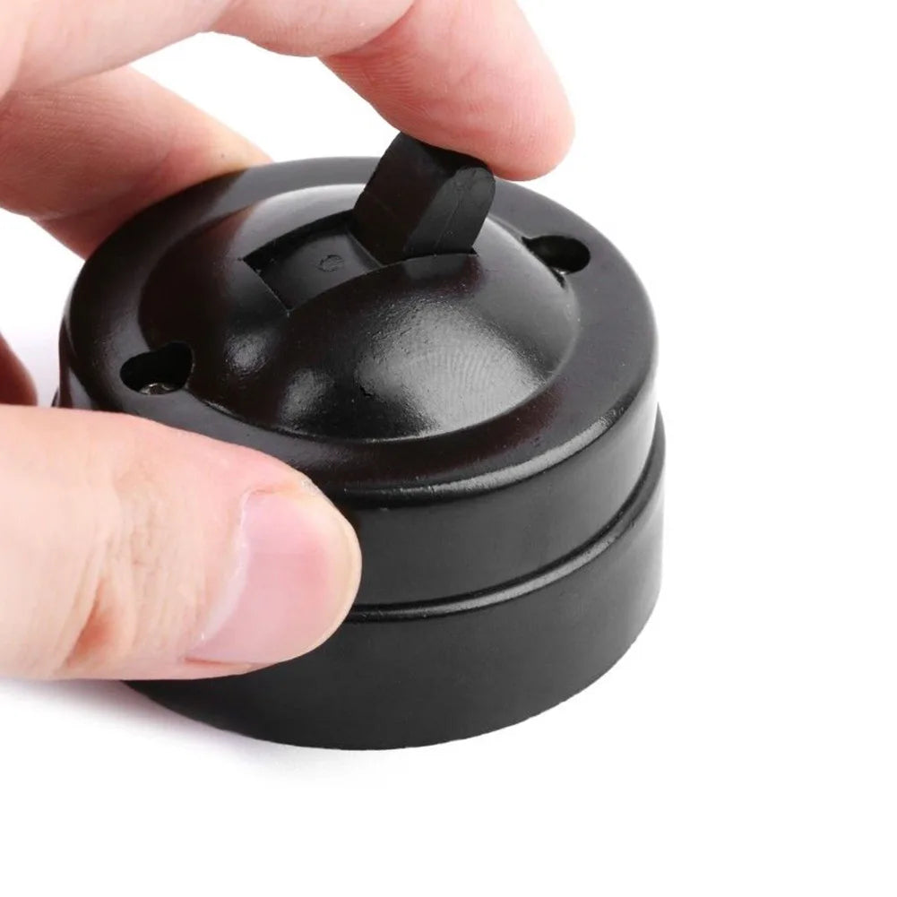 Single Control Switch Round Wall Mounted Easy Install Home Decoration Household Light Switch Retro Retro Style 220-250V Black