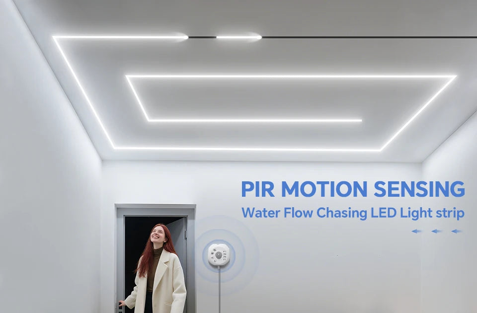 PIR Motion Sensor LED Stairs Night Light WS2811 Pixels Addressable Chasing Strip For Room Staircase Corridor Entrance Lamp Decor