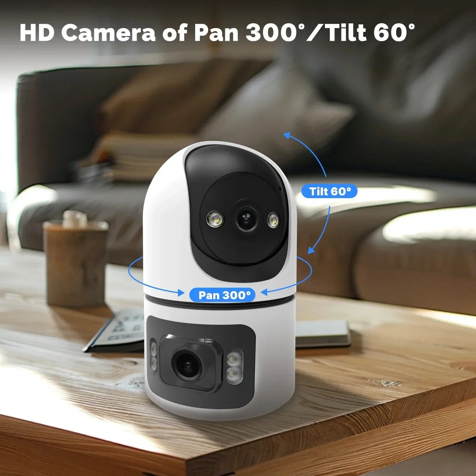 YOOSEE 8MP Indoor Smart WiFi Camera Dual Lens IP Camera Color Night Vision Two-Way Audio Security CCTV Surveillance Baby Monitor