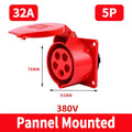 IP44 Industrial Plug and Socket Waterproof Connector 3PIN 4PIN 5PIN 16A/32A  Waterproof Electrical Connection Wall Mount Socket