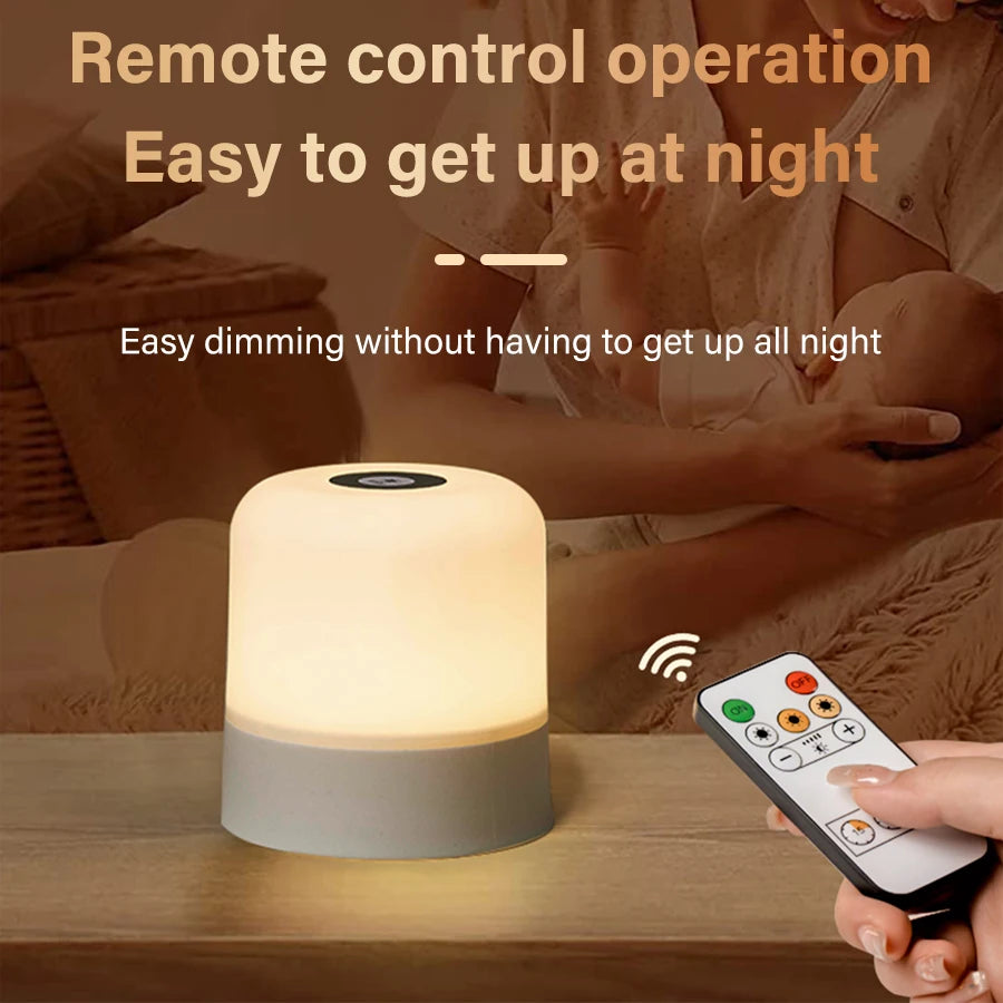 Table Lamp Bedside Lamp For Bedroom 16 Color Changing Touch Night Light RGB Remote Dimmable Rechargeable Portable Room Light