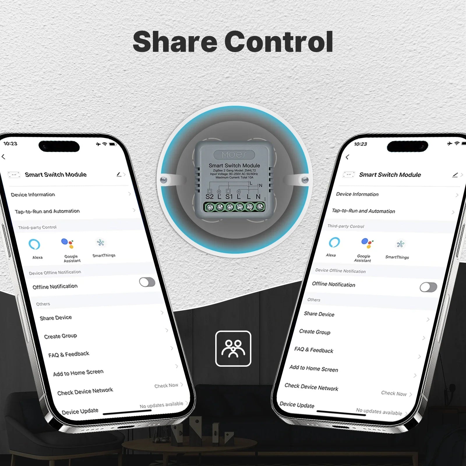 MOES Tuya WiFi Zigbee Mini DIY Smart Switch Module 1-4 Gang Timer Home Automation Compatible with Google Home Alexa