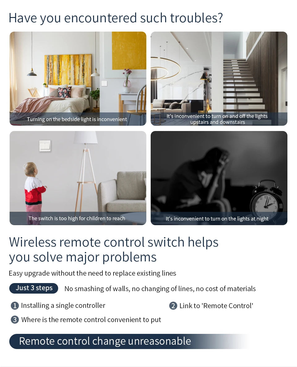 Mini Wireless Smart Light Switch with Remote Control RF 433 Mhz Relay Receiver AC 220V 110V Switch Module for Home Led Lamp Fan
