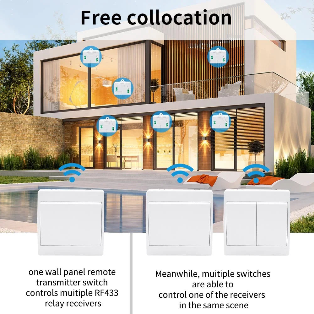 Self-Power Generation Wireless Switch IP44 Waterproof no battery household remote control Push button Wall Light switch