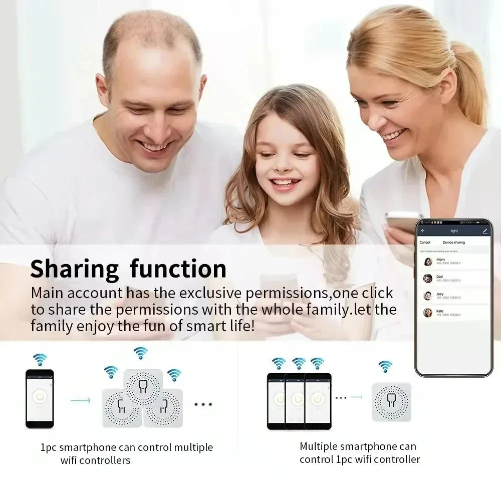 Tuya WiFi Smart Switch 2-way Control 16A 20A Wireless Mini Breaker Smart Life APP Voice Control Works with Alexa Google Home