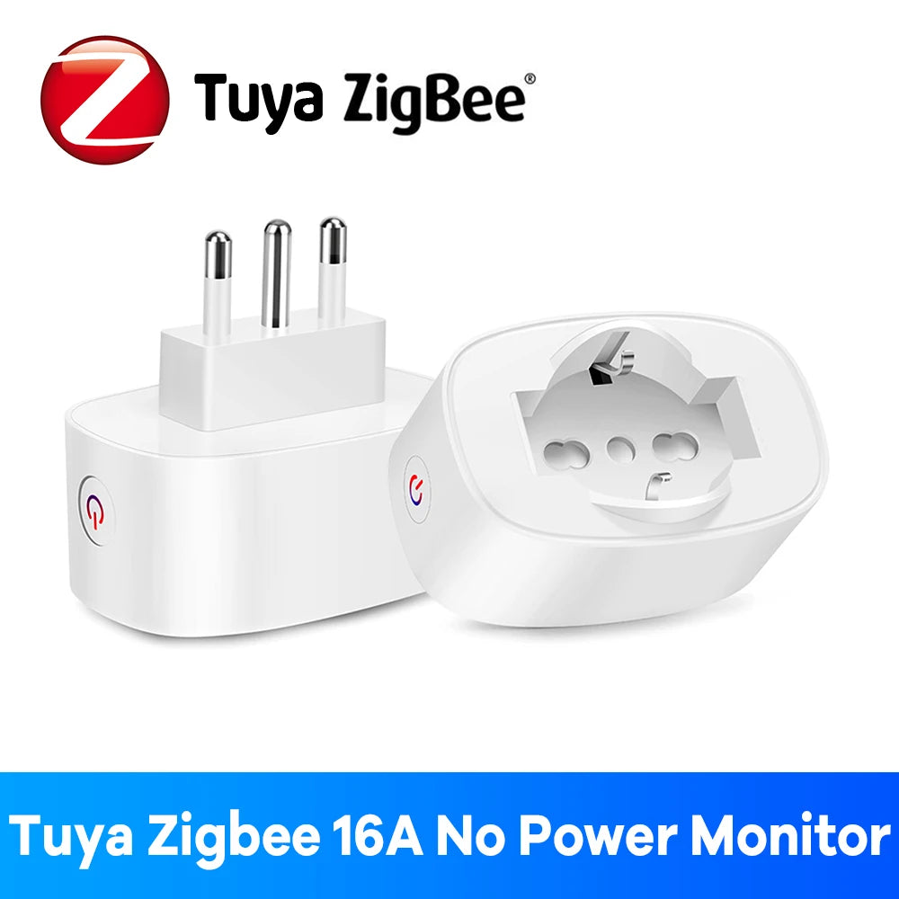 Italian Chilean Plug EU Compatible Zigbee Smart Socket BSD60 16A20A Power Monitor App Remote Control for Alexa Google Assistant