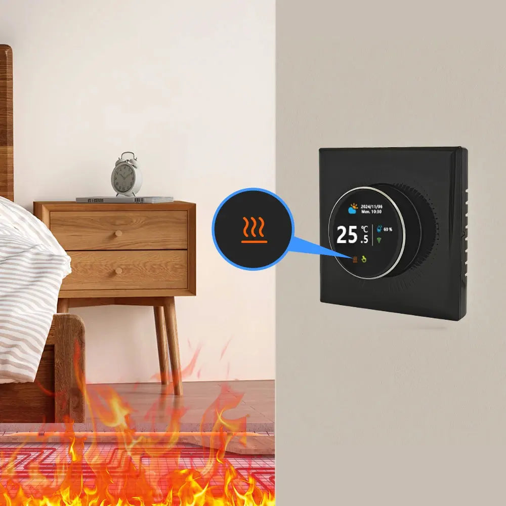 WiFi Smart Knob Thermostat Floor Heating Water Gas Boiler Home Room Programmable Temperature Controller Tuya Alexa Google Home