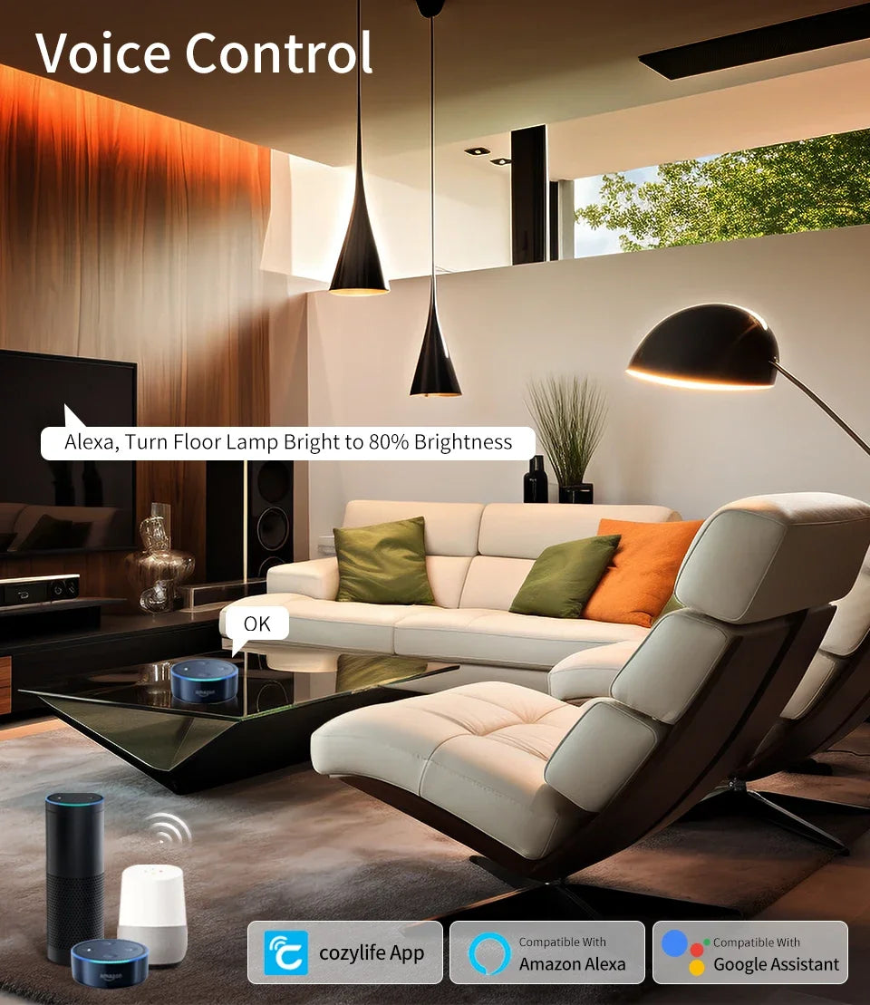E27 WiFi Smart LED Light Bulbs 12W 15W 20W LED Lamp Dimmable Cozylife APP Control Home Lighting Support Alexa Google Assistant