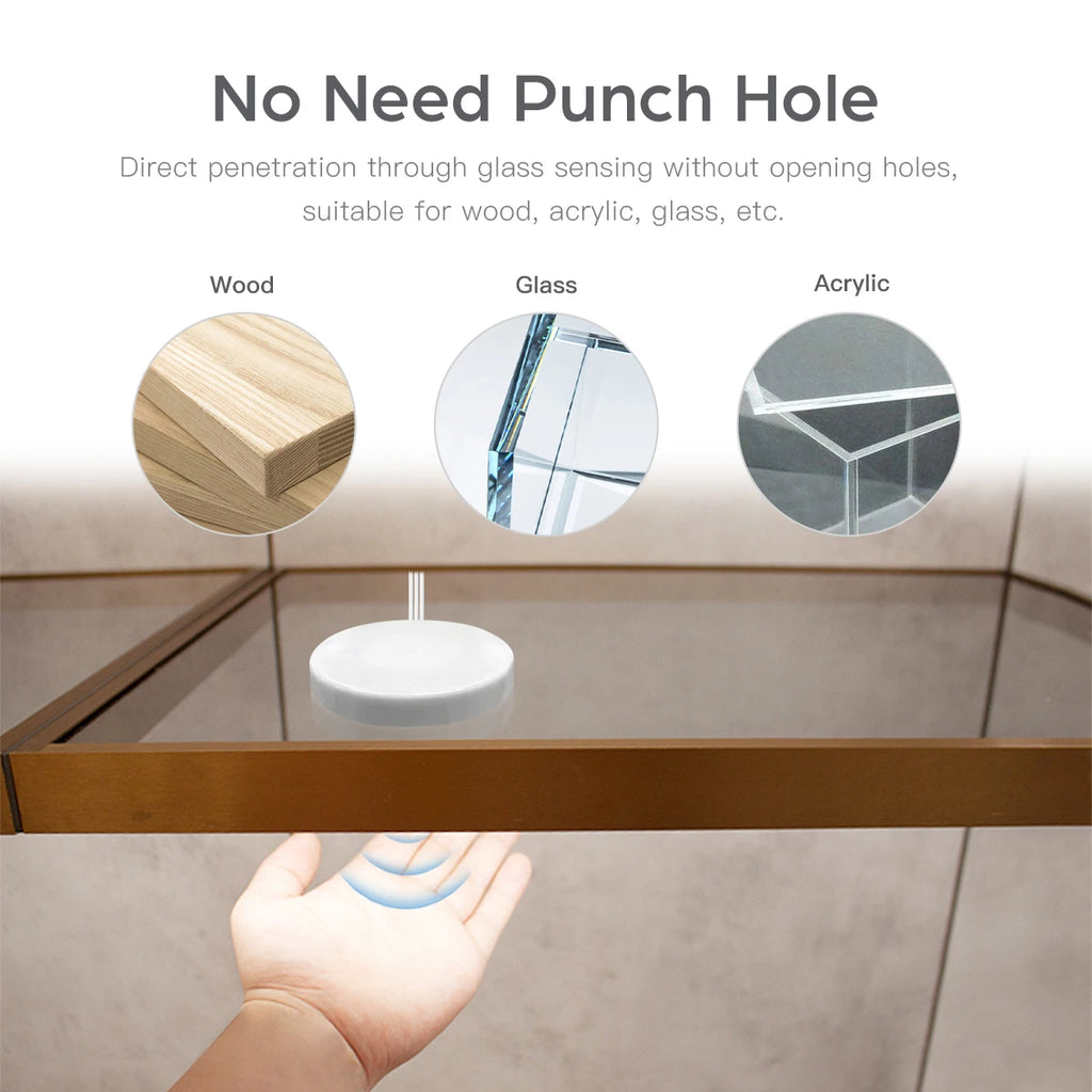DC12V-24V Penetrable 25mm Wooden Panel Glass LED Light Touch Switch 60W Hidden Dimmer Sensor Switch For Closet Cabinet Lighting