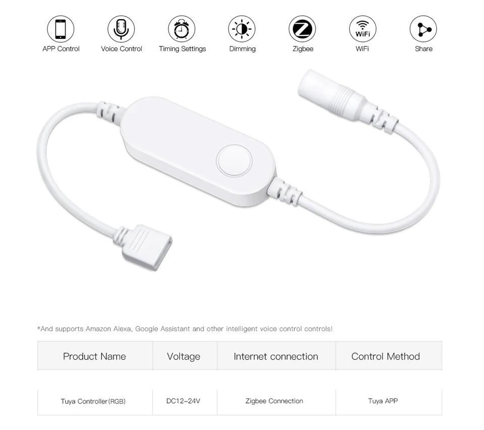 2/3/5m Popular Zigbee RGB Controller Tuya APP Remote Control LED Neon Strip Lights for Room Romantic Atmosphere Deocrative Lamp