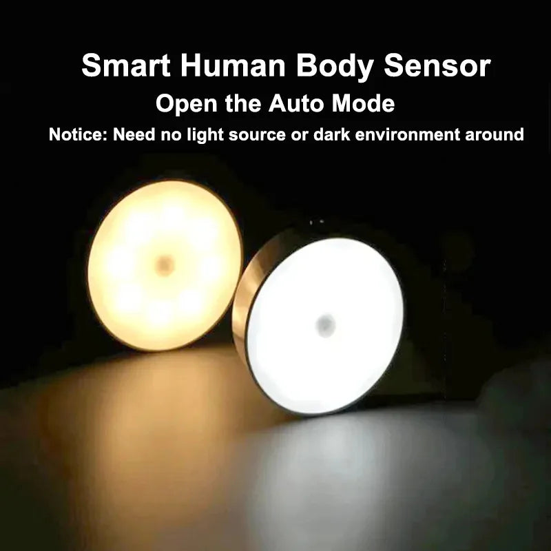LED Night Lamp Human Body Sensor Automatic Lighting Type-C Charging Wireless Magnetic Magentic Night Light Smart Light Bathroom