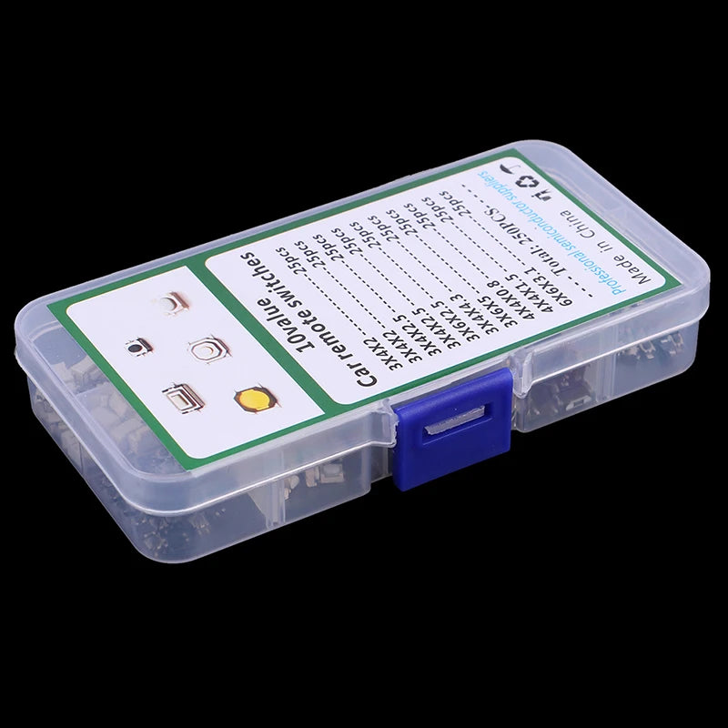 250Pcs/Box Car Remote Control Tablet Micro Momentary Keys Button 10 Model Tactile Push Button Switch Kit Touch Microswitch New