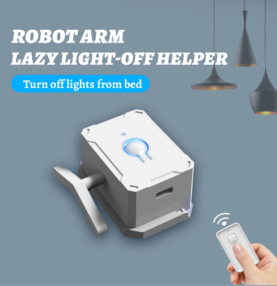 Light Switch Auxiliary Mechanical Arm Wireless Intelligent Switch Adhesive Type No Wiring Remote Control RF433MHz