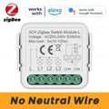 No Neutral Tuya ZigBee 3.0 Smart Switch Module 1 2 3 4 Gang Wire Required Smart Home DIY Light Breaker Works with Alexa Google