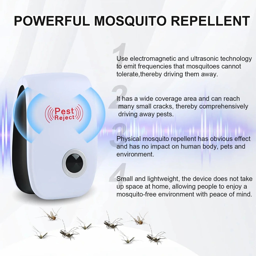 Plug-In Ultrasonic Pest Repeller,Electronic Insect Control,Mosquito Repellent For Home,Repels Mice Ants Spiders Cockroaches