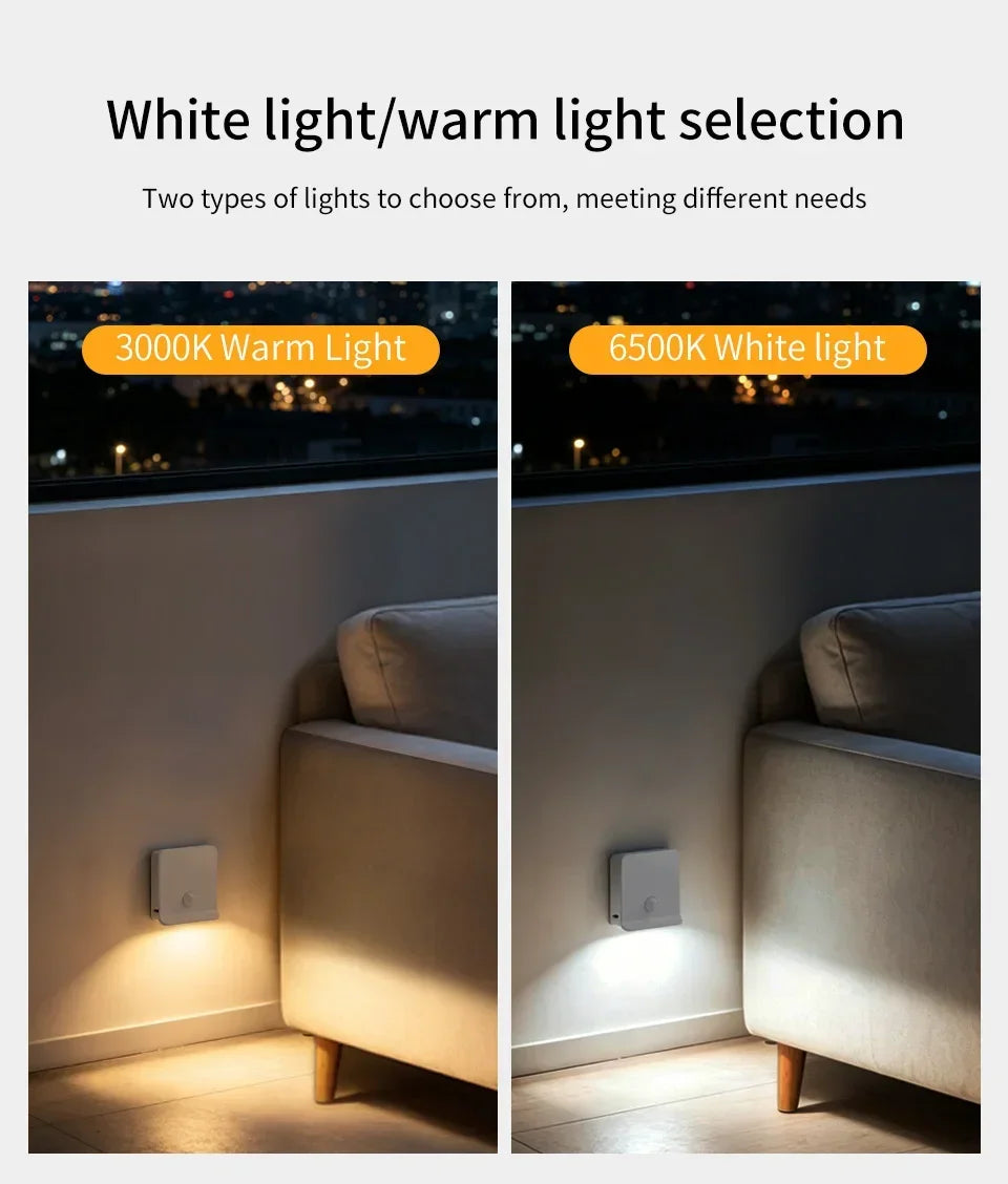 Motion Sensor Light Rechargeable Night Light Inductor Lights Kitchen Stairs Hallway Closet Bedroom Decoration Security Lighting