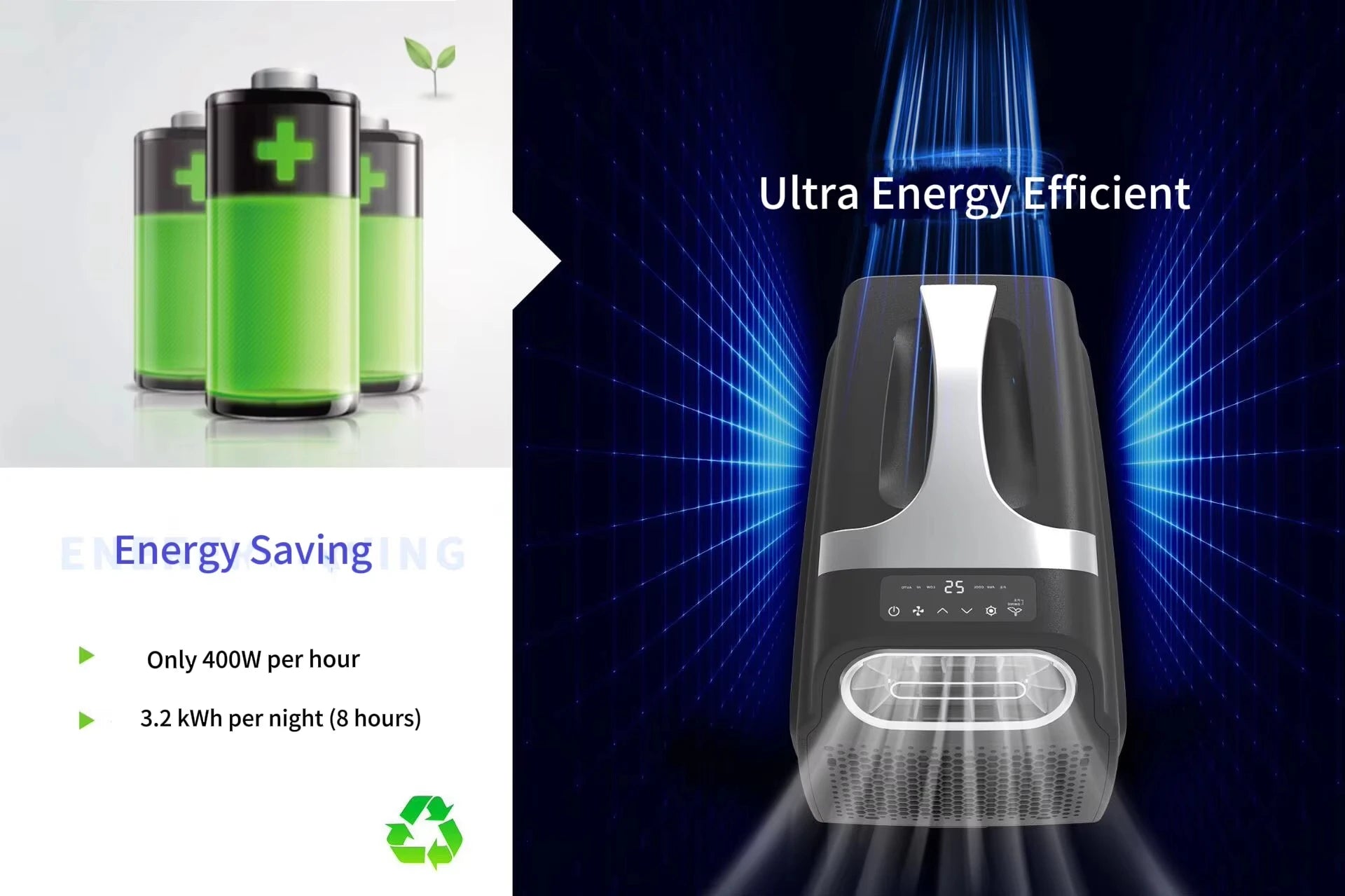 120-240V AC Inverter Smart Home Mini Portable Electric Air Conditioner 3400 BTU for Car Camping & Home Energy Saving