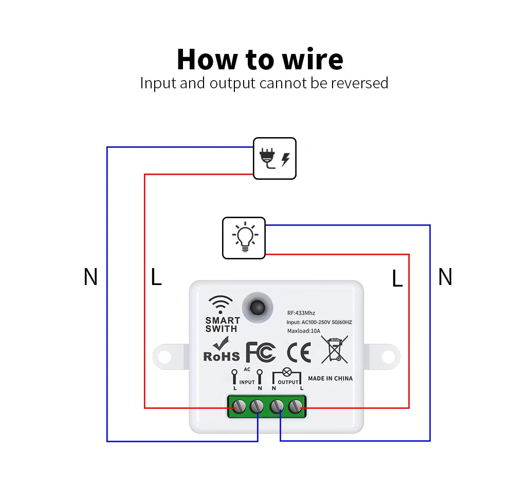 RF433 Self-Powered Wireless Light Switch, Kinetic Energy No Battery,Long Range Wall-Penetrating Signal, Easy Retrofit for Home