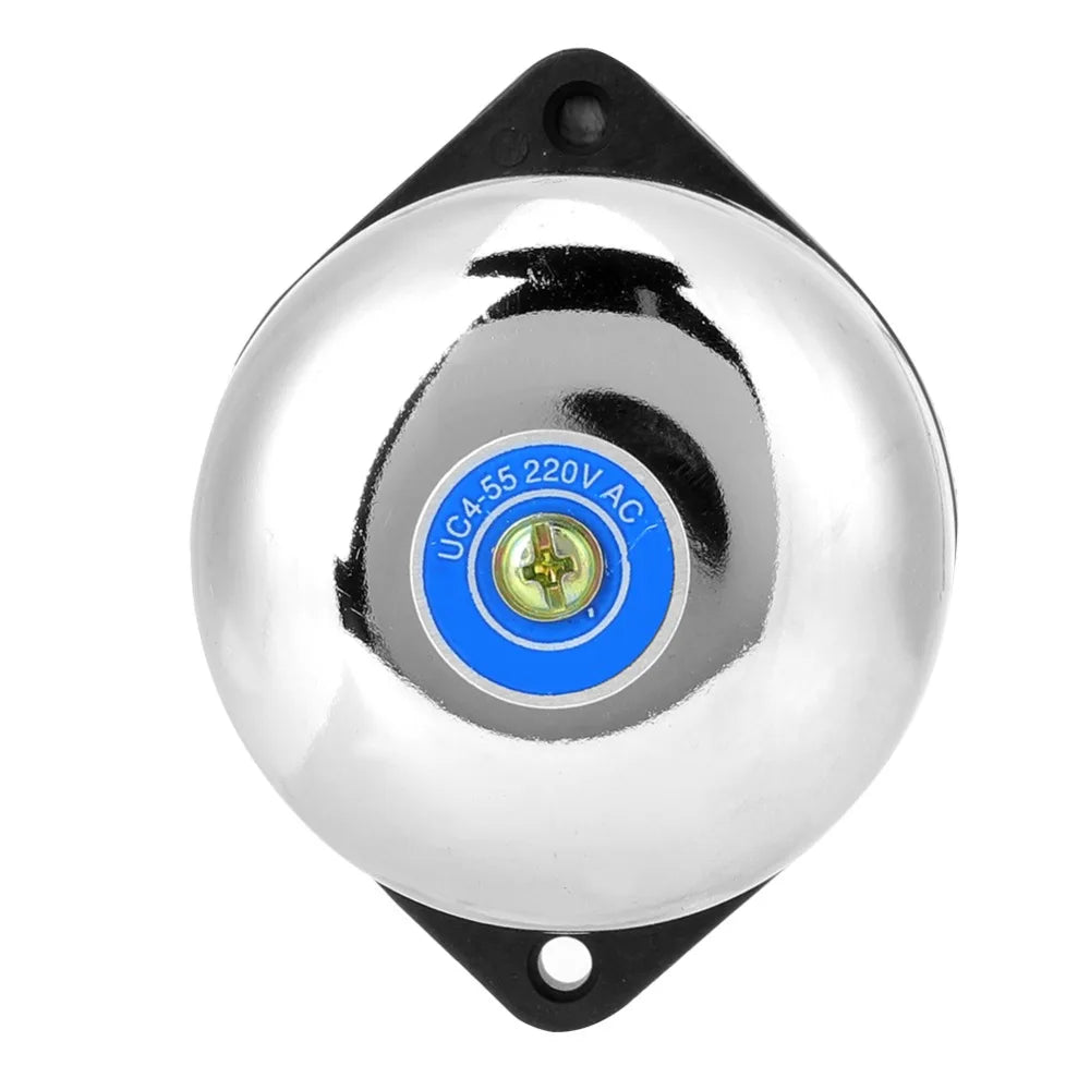 Time Signal 2 Inch Electric Bell Stainless Steel No Spark Fire Alarm Gong Inner Strike Type 220V 5W Electric Ring Home
