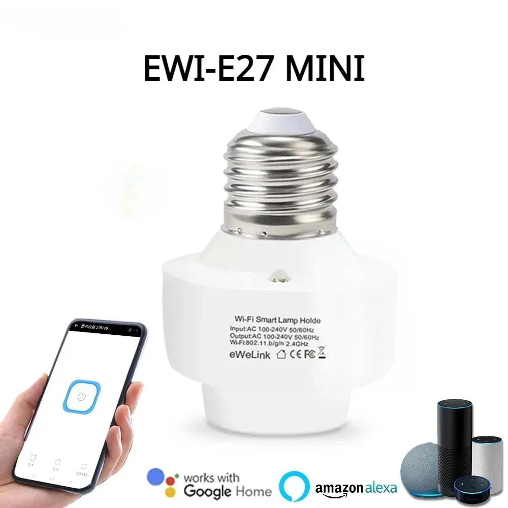 Ewelink E27 Wifi Lamp Holder Smart Socket For Led night Light Nozzle Bulb Adapter Work With Alexa Google Home Voice Control