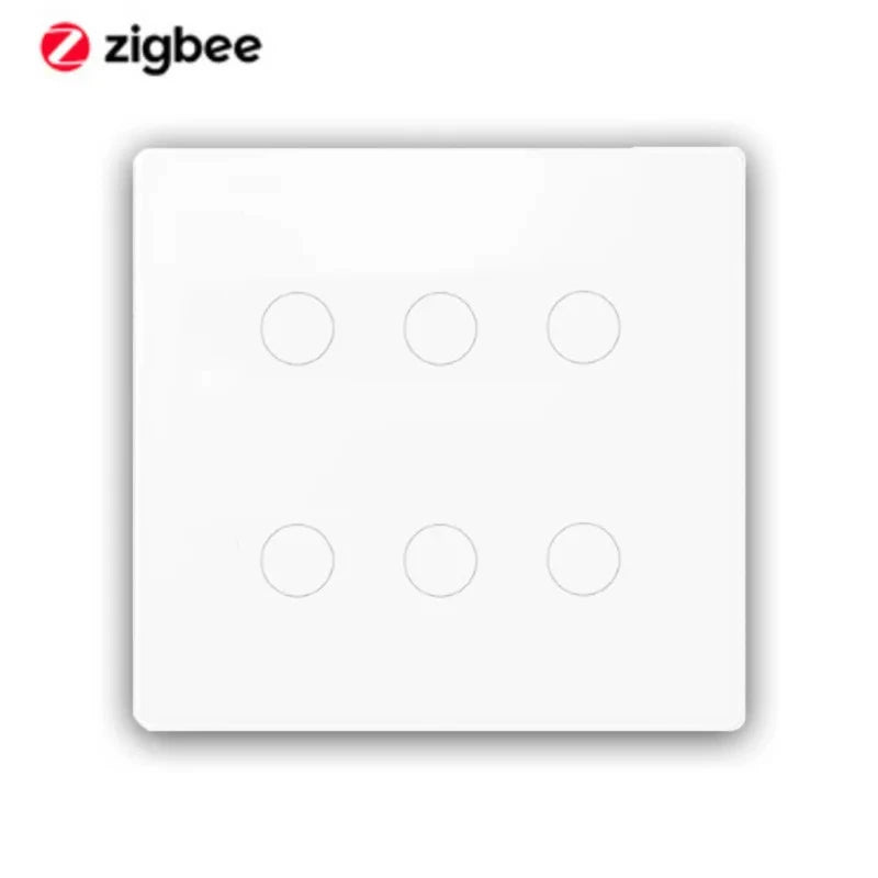 AlexXi Zigbee 4x4 Brazil Touch Sensor Glass Panel Light Switch Tuya Smart Life App 4/6/8 Gang Remote by Alexa Dot Google Home