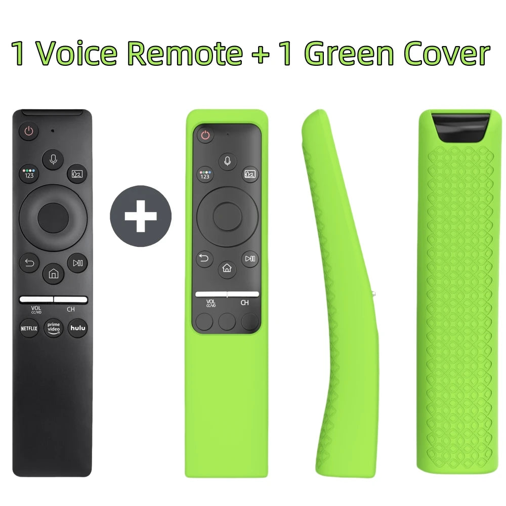 Replacement Voice Remote for All Samsung Smart Curved Frame QLED LED LCD 8K 4K TVs with Voice Function, Standing Silicone Cover