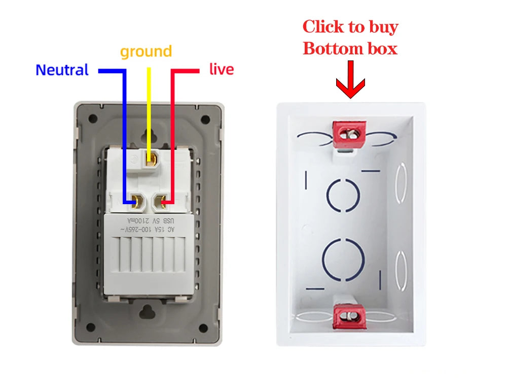 Herepow 118 Series Thailand American Standard Dual USB Wall Socket Smart Home Appliance Plug Adapter Type-c 3.1A Fast Charging