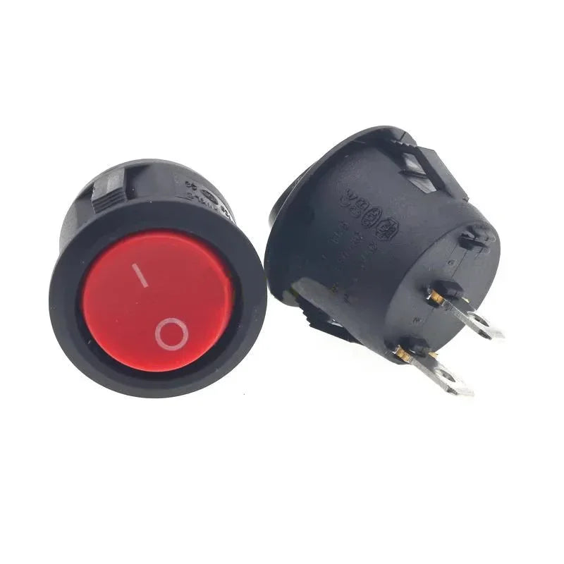 5/20pcs 12V Round Rocker Switch ON/OFF 2 Pin SPST Camper Van Caravan Motorhome 20MM Circle Toggle Switch
