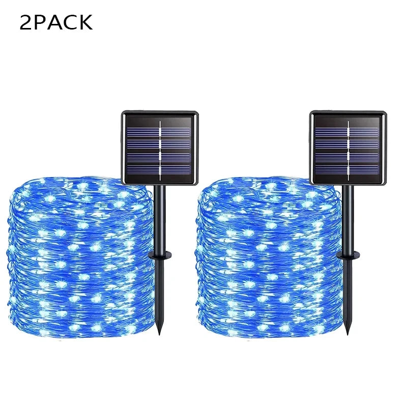 102M/52M/32m/22m/11m/7m Solar LED Light Outdoor Festoon Waterproof Garland String Lights Street Garland for Wedding Party Decor