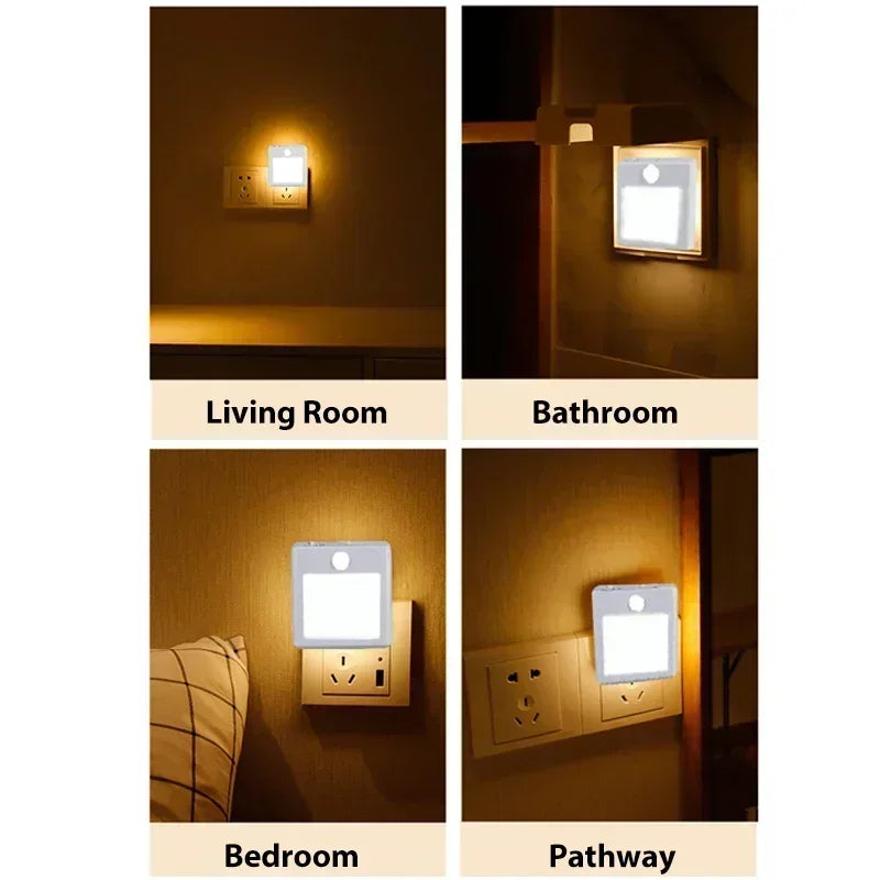 LED Night Lamp Wireless Motion Sensor Light US EU UK AU Plug Sensor Night Lamp Dimmable Lights for Bedroom Corridor Lighting