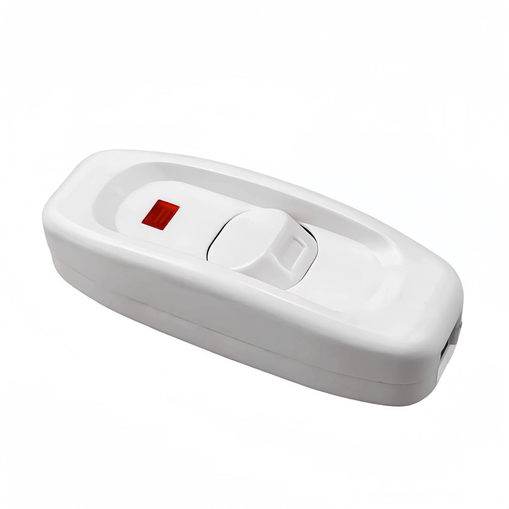 GW320 10A 250V In-Line On/Off Cord Switch rocker switch with Indicator light Bedside Switch with Light at the Middle for black