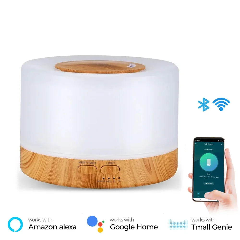 WiFi Smart 550ML Electric Aroma Diffuser Essential Oil Diffuser Air Humidifier Ultrasonic Remote Control Mist Maker Home