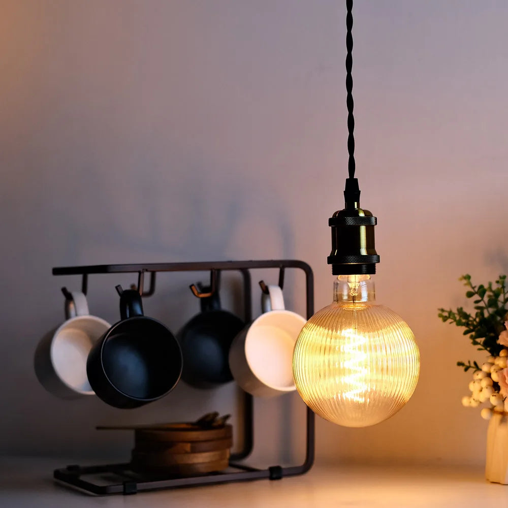 TIANFAN Edison Led Bulb E27 Fitting 4W Dimmable Ripple Glass Amber Color 2000Kevin Warm Speciatly Decorative Light Bulb