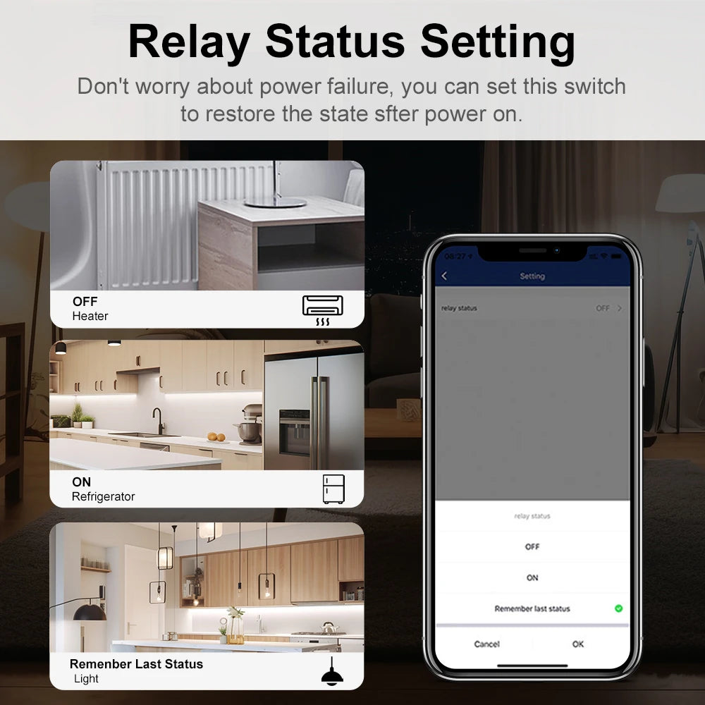 Smart ZigBee3.0 Light Switch Module 16A MiNi DIY Breaker Switch Supports 2 Way Control App Remote Control for Alexa Google Home