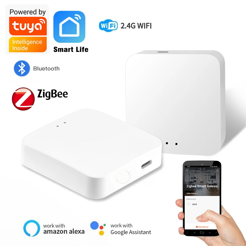 Tuya Smart LifeAPP Multi-mode Gateway ZigBee Bluetooth Wireless Hub Remote Controller Bridge Voice Control Via Alexa Google Home